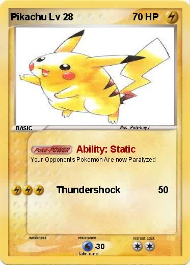 Pokemon Pikachu Lv 28