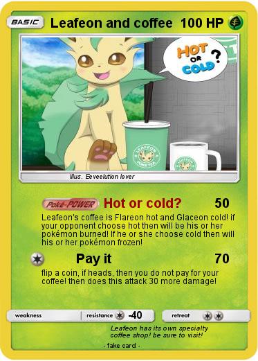 Pokemon Leafeon and coffee