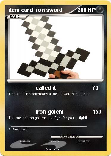 Pokemon item card iron sword