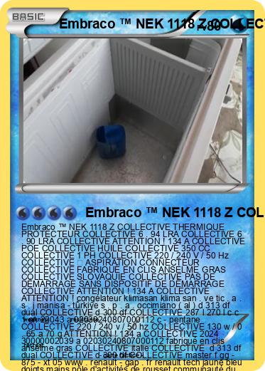 Pokemon Embraco ™ NEK 1118 Z COLLECTIVE