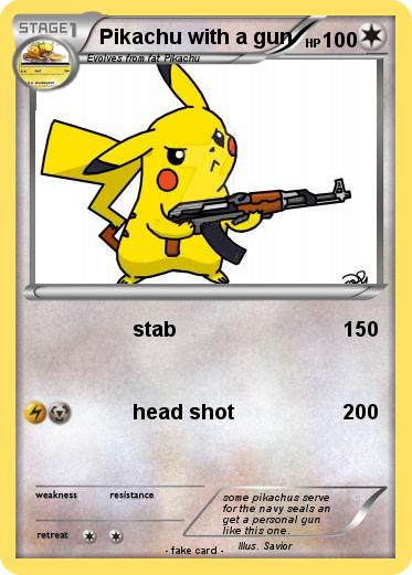 Pokemon Pikachu with a gun