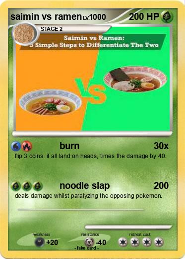Pokemon saimin vs ramen