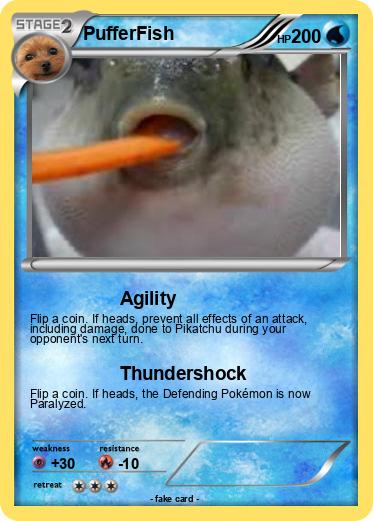 Pok mon PufferFish 37 37 Agility My Pokemon Card