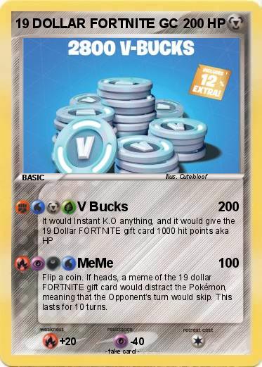 Pokemon 19 DOLLAR FORTNITE GC