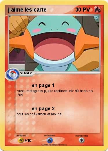 Pokemon j aime les carte 