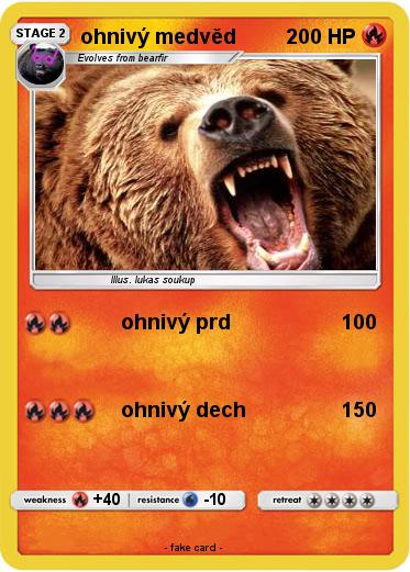 Pokemon ohnivý medvěd