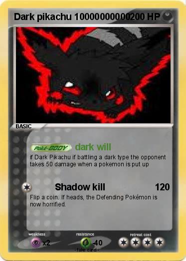 Pokemon Dark pikachu 10000000000
