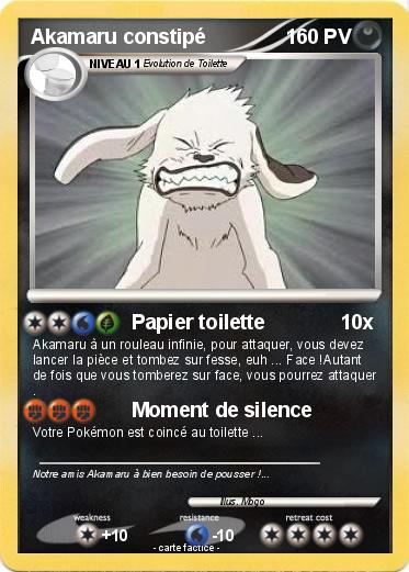 Pokemon Akamaru constipé