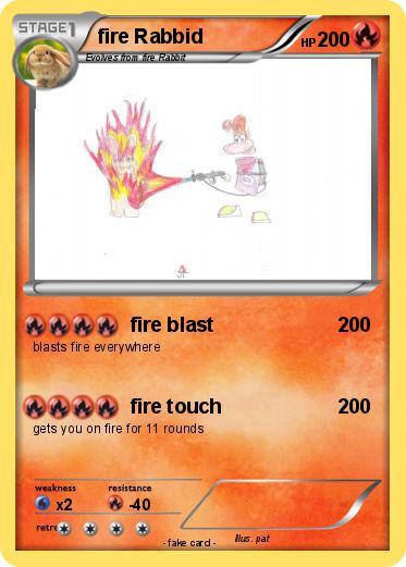 Pokémon fire Rabbid - fire blast - My Pokemon Card