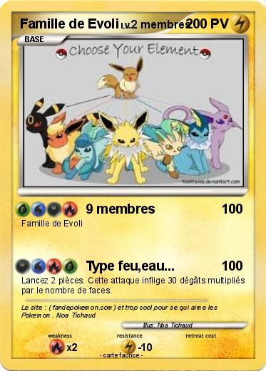 Pokemon Famille de Evoli