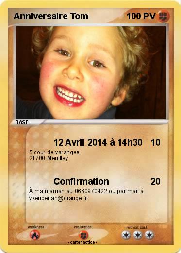 Pokemon Anniversaire Tom