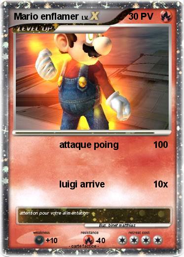 Pokemon Mario enflamer