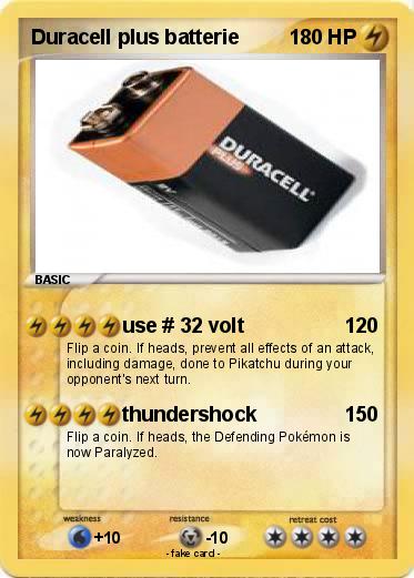Pokemon Duracell plus batterie
