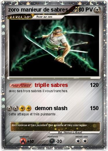 Pokemon zoro manieur de sabres