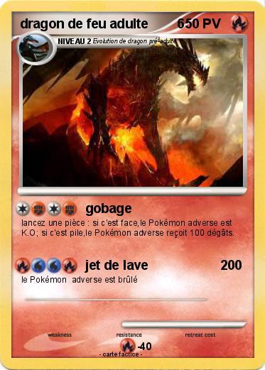 Pokemon dragon de feu adulte        6