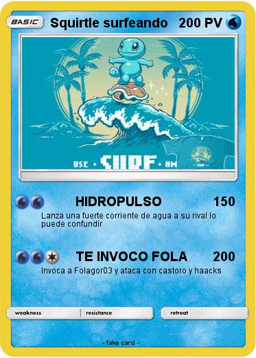 Pokemon Squirtle surfeando