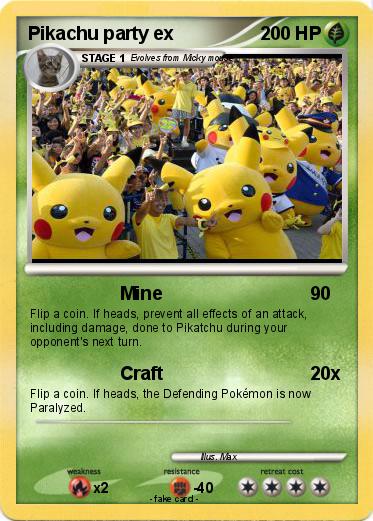 Pokemon Pikachu party ex