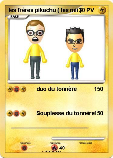 Pokemon les frères pikachu ( les mii )