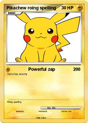 Pokemon Pikachew roing spelling