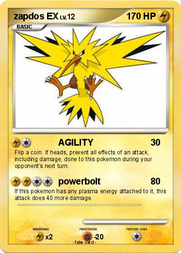 Pokemon zapdos EX