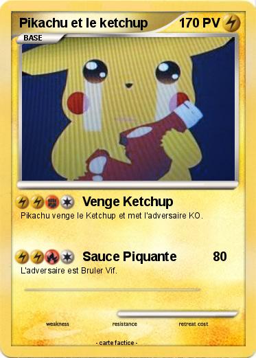 Pokemon Pikachu et le ketchup