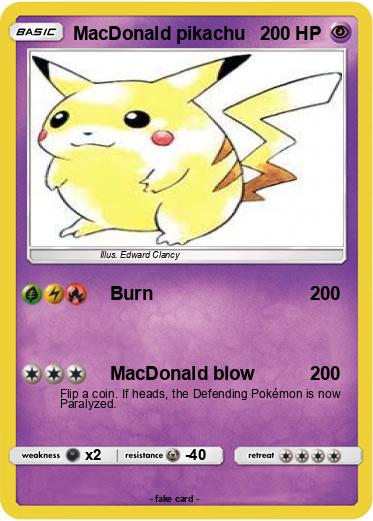 Pokemon MacDonald pikachu