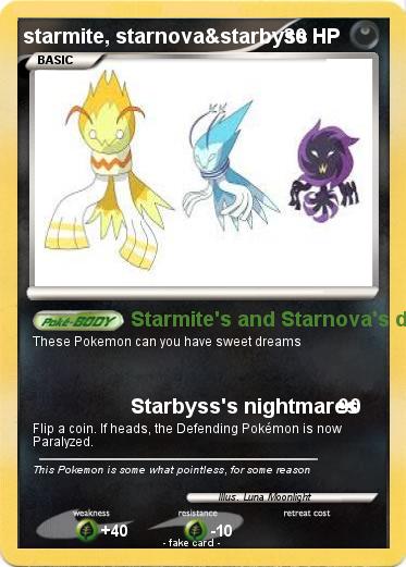 Pokemon starmite, starnova&starbyss