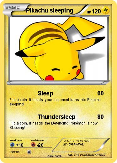 Pokemon Pikachu sleeping