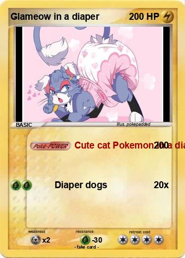 Pokemon Glameow in a diaper