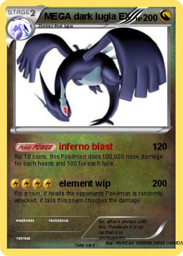 Pokemon MEGA dark lugia EX