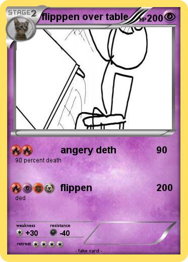 Pokemon flipppen over table