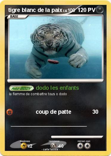 Pokemon tigre blanc de la paix
