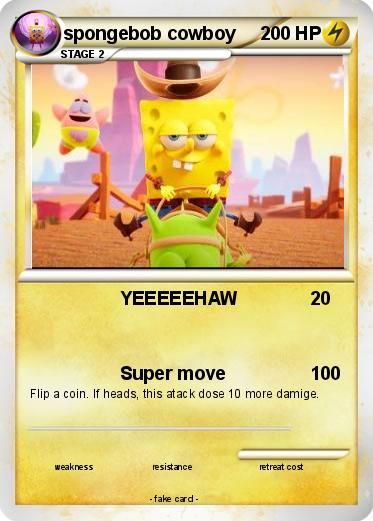 Pokemon spongebob cowboy