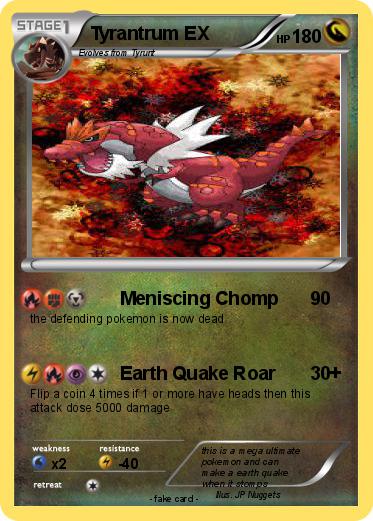 Pok mon Tyrantrum EX 2 2 Meniscing Chomp My Pokemon Card