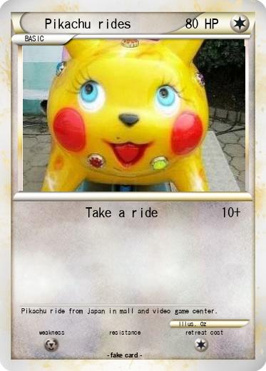 Pokemon Pikachu rides