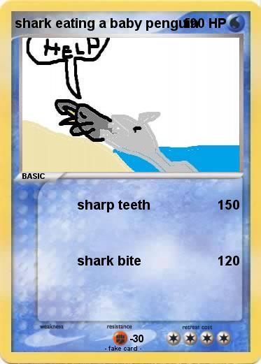 Pokemon shark eating a baby penguin