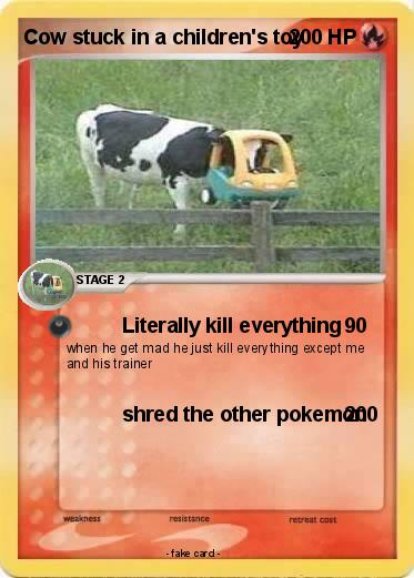Pokemon Cow stuck in a children's toy