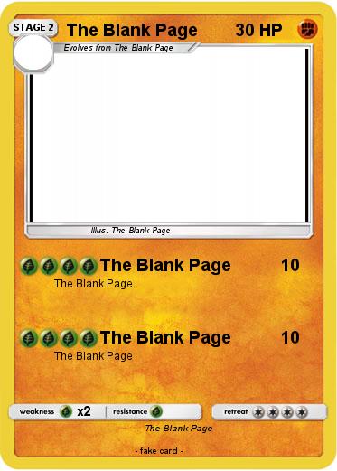 Pokemon The Blank Page