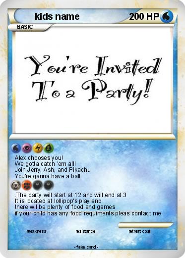 Pokemon kids name