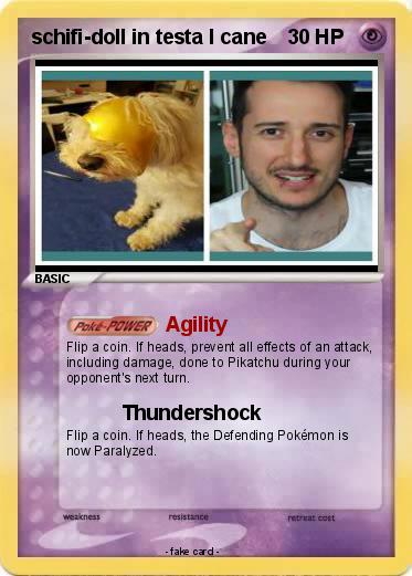 Pokemon schifi-doll in testa l cane