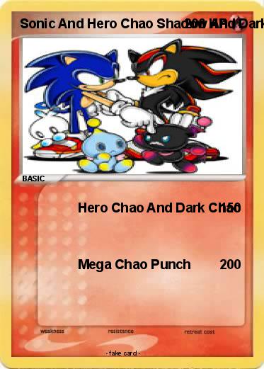 Pokemon Sonic And Hero Chao Shadow And Dark Chao