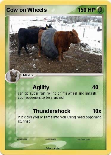 Pokemon Cow on Wheels