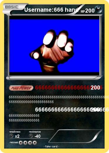 Pokemon Username:666 hand