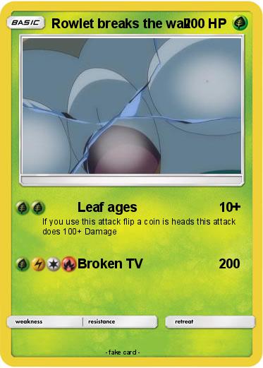 Pokemon Rowlet breaks the wall