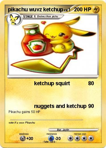 Pokemon pikachu wuvz ketchup