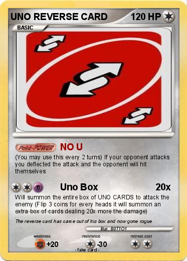 Pokemon UNO REVERSE CARD