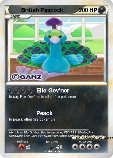 Pokemon British Peacock