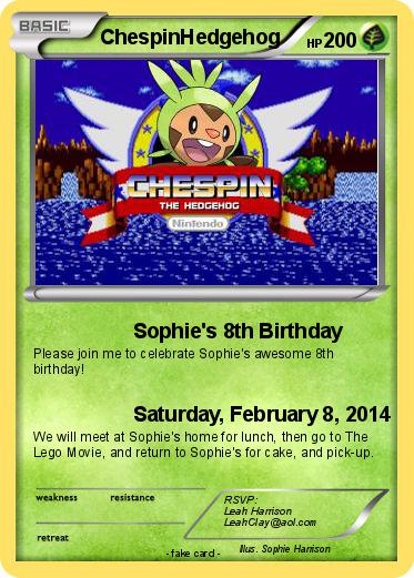 Pokemon ChespinHedgehog