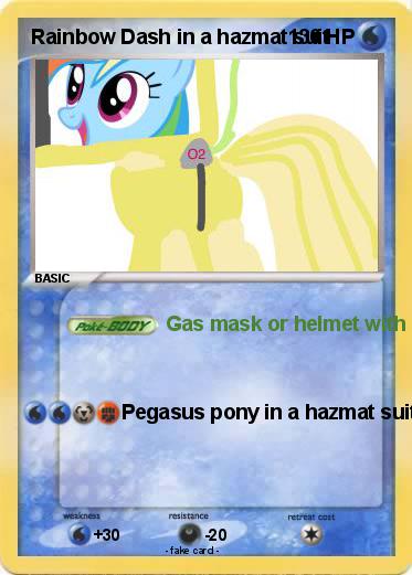 Pokemon Rainbow Dash in a hazmat suit