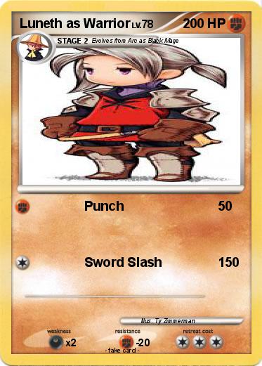 Pokemon Luneth as Warrior
